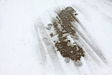 tracks on the snow