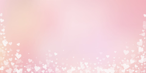 Fototapeta na wymiar White heart love confettis. Valentine's day fallin