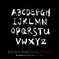 Obraz premium 벡터 문자 / 손으로 쓴 글씨체