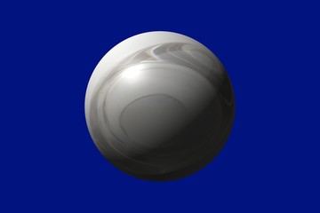 gray ball isolated on blue background