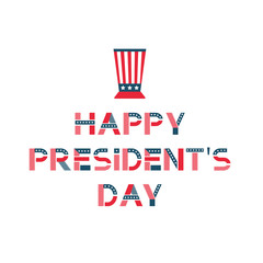 Happy presidents day label. United States federal holiday vintage poster, festive country political third Monday in February.