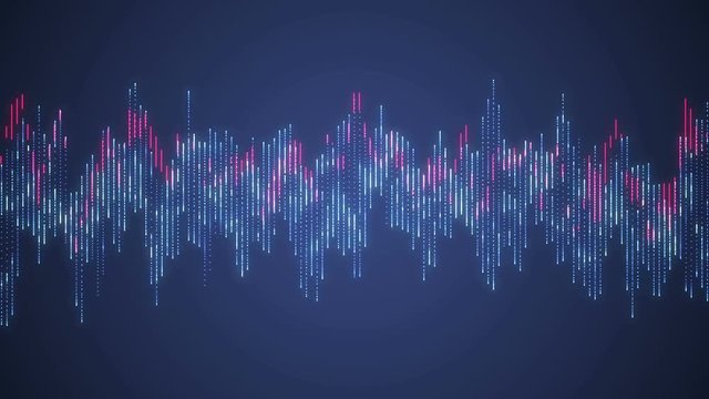 Big data visualization. Sci fi element. Neon glowing lines. Abstract background. Blue and red vibrant colors.