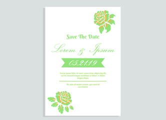 weeding invitation 10, romantic style with rose flower background