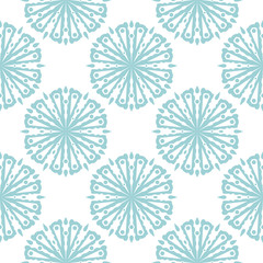Floral seamless background. Blue pattern on white