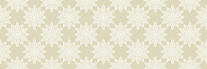 Floral seamless pattern. White design on long olive green background