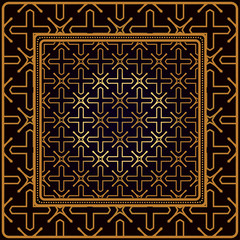 Festive Colorful Geometric Pattern. Vector Illustration. For Print Bandanna, Tablecloth, Fabric Print, Fashion. Black bronze color