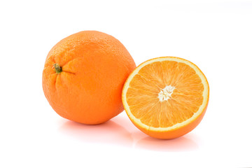 Isolated orange isolated on white background.