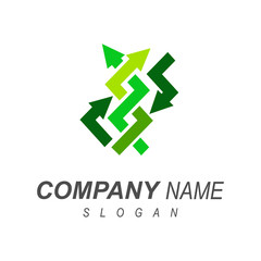 abstract twisted arrow logo 