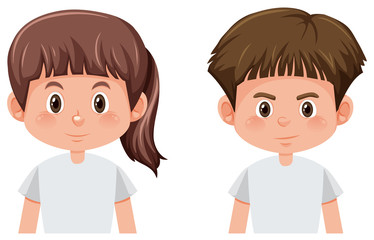 Set of boy and girl character