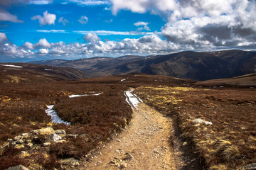 Cairngorms National Park. Route back from Mount Keen, Angus, Scotland, UK.