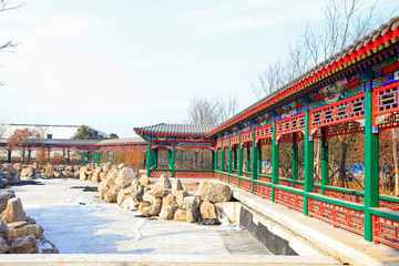 Chinese style promenade and rockery stone