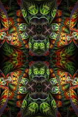 Unique abstract 3d computer generated artistic bright multicolored fractal patterns artwork