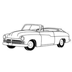 vintage car cabriolet 1950's style / vector illustration