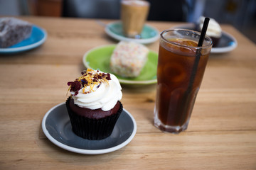 Red Velvet Cupcake on the table