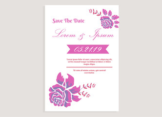 weeding invitation 10, romantic style with rose flower background