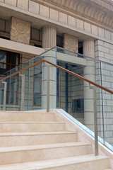 stairs and glass column board