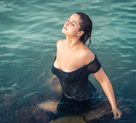 Portrait of a beautiful sexy woman outdoor