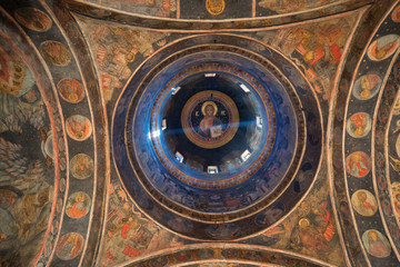 Dome of Stavropoleos Monastery Church. Bucharest, Romania. 27 December 2017