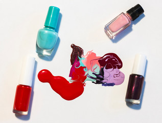 abstract pattern, nail Polish with bottles