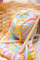 Knitting Needles Needlework Colored Thread