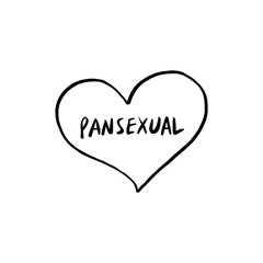 Pansexual movement lgbt symbol simple black and white logo