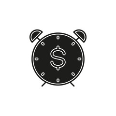 time dollar icon, time for money concept. vector dollar sign
