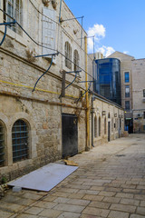 Alley in the historic Nachalat Shiva district, Jerusalem, Israel