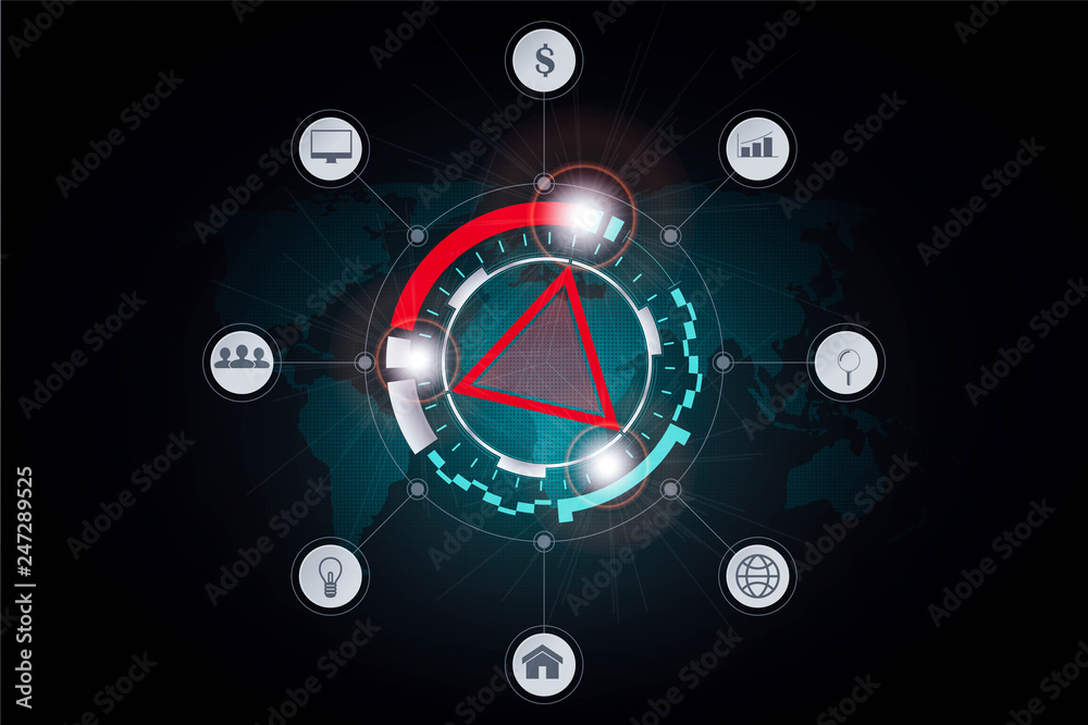 Wall mural abstract technology background hi-tech communication concept. sci-fi futuristic hud. illustration of