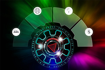 Abstract technology background Hi-tech communication concept. Sci-Fi Futuristic HUD. illustration of scientific visualization