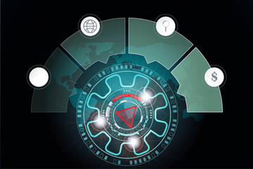 Abstract technology background Hi-tech communication concept. Sci-Fi Futuristic HUD. illustration of scientific visualization