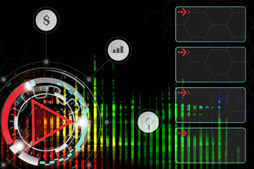 Obraz premium Abstract technology background Hi-tech communication concept. Sci-Fi Futuristic HUD. illustration of scientific visualization