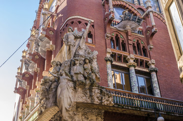 Barcelona, Spain, the Palace of Catalan music - obrazy, fototapety, plakaty