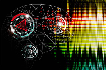 Abstract technology background Hi-tech communication concept. Sci-Fi Futuristic HUD. illustration of scientific visualization