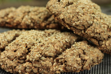 Homemade rye bread rolls closeup Activity duringcoronavirus isolation
