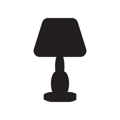 Table or desktop lamp for bedroom, office, living room isolated flat vector icon