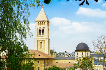 Fototapeta na wymiar Rooftop view, in the old city of Jerusalem