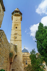 Fototapeta na wymiar Mosque of Omar and the church of the Holy Sepulcher