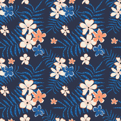 Fashionable pattern in small flowers. Floral seamless background for textiles, fabrics, covers, wallpapers, print, gift wrapping and scrapbooking. Raster copy