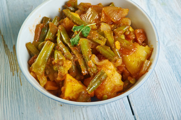 French Beans and Potatoes Subji