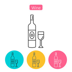 Wine Icon in line style