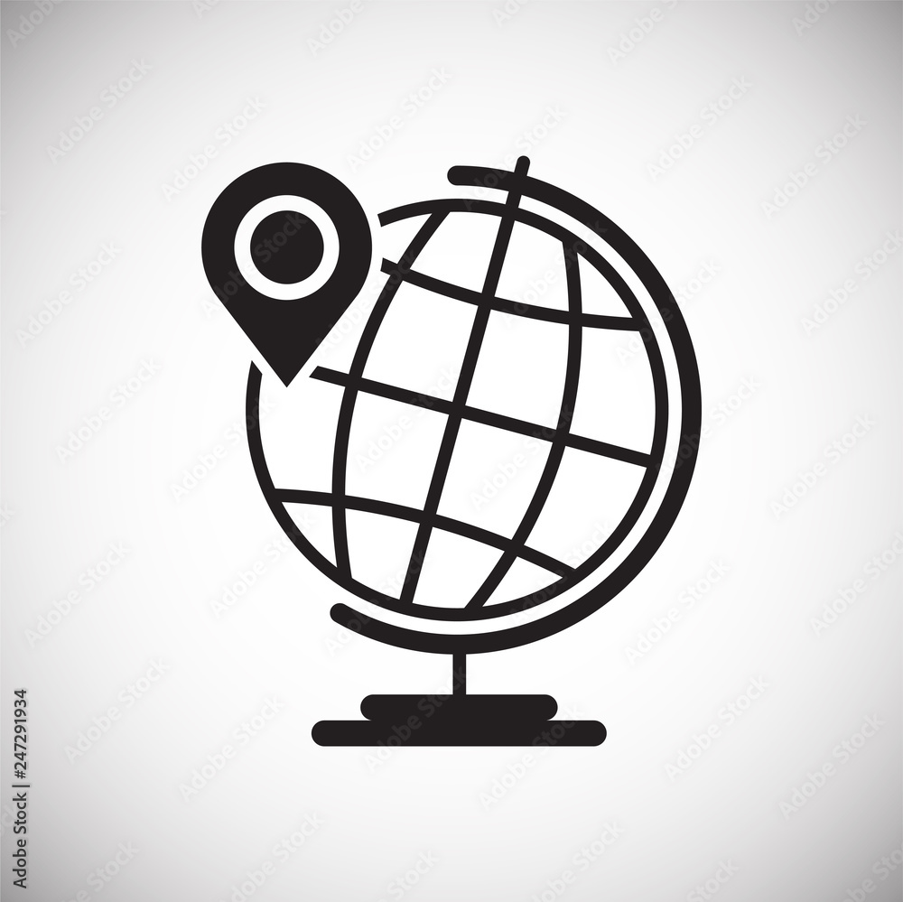 Poster navigation global positioning system icon on white background for graphic and web design, modern sim