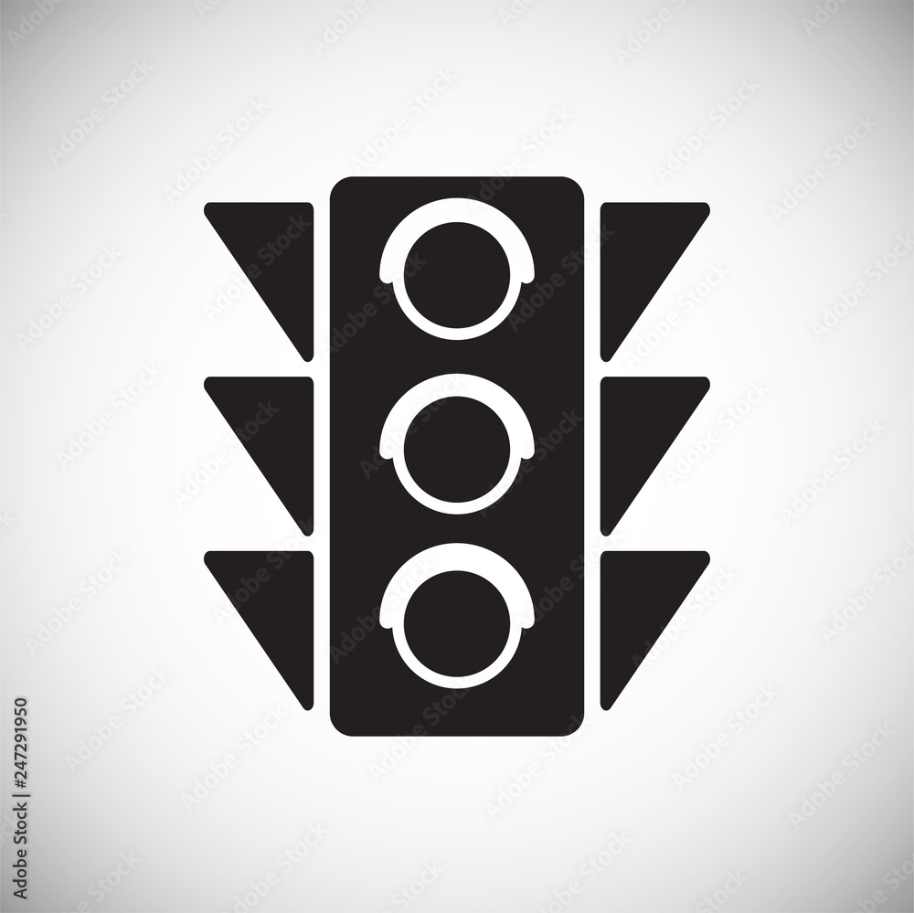 Poster navigation traffic lights icon on white background for graphic and web design, modern simple vector 