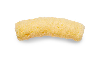 Crunchy corn puffs, pufuleti isolated over white