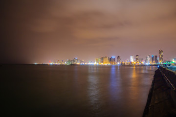Fototapeta na wymiar Night view of the Tel-Aviv skyline