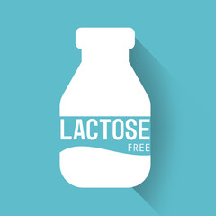 Lactose free logo banner. Label flat design.Allergen mark food trade.