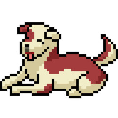 vector pixel art dog pet