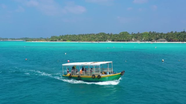 Aerial view of tropical island in the Maldives