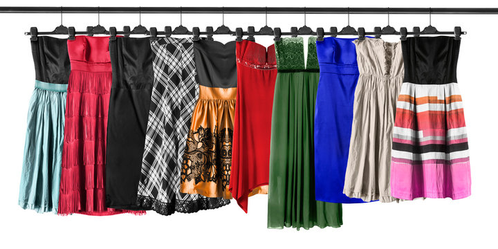 Hanging Dresses Isolated