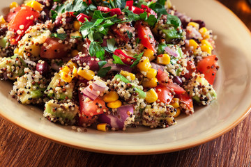 Mexican salad with quinoa and vegetables