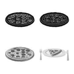 Isolated object of pizza and food sign. Collection of pizza and italy stock vector illustration.